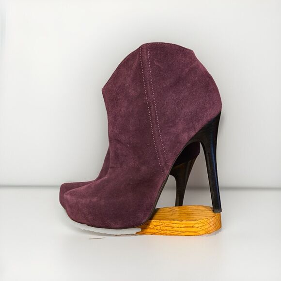 Jessica Simpson Pasadena Purple Suede Ankle Boots - size 7 B High 5” Heels‎ - Picture 1 of 8